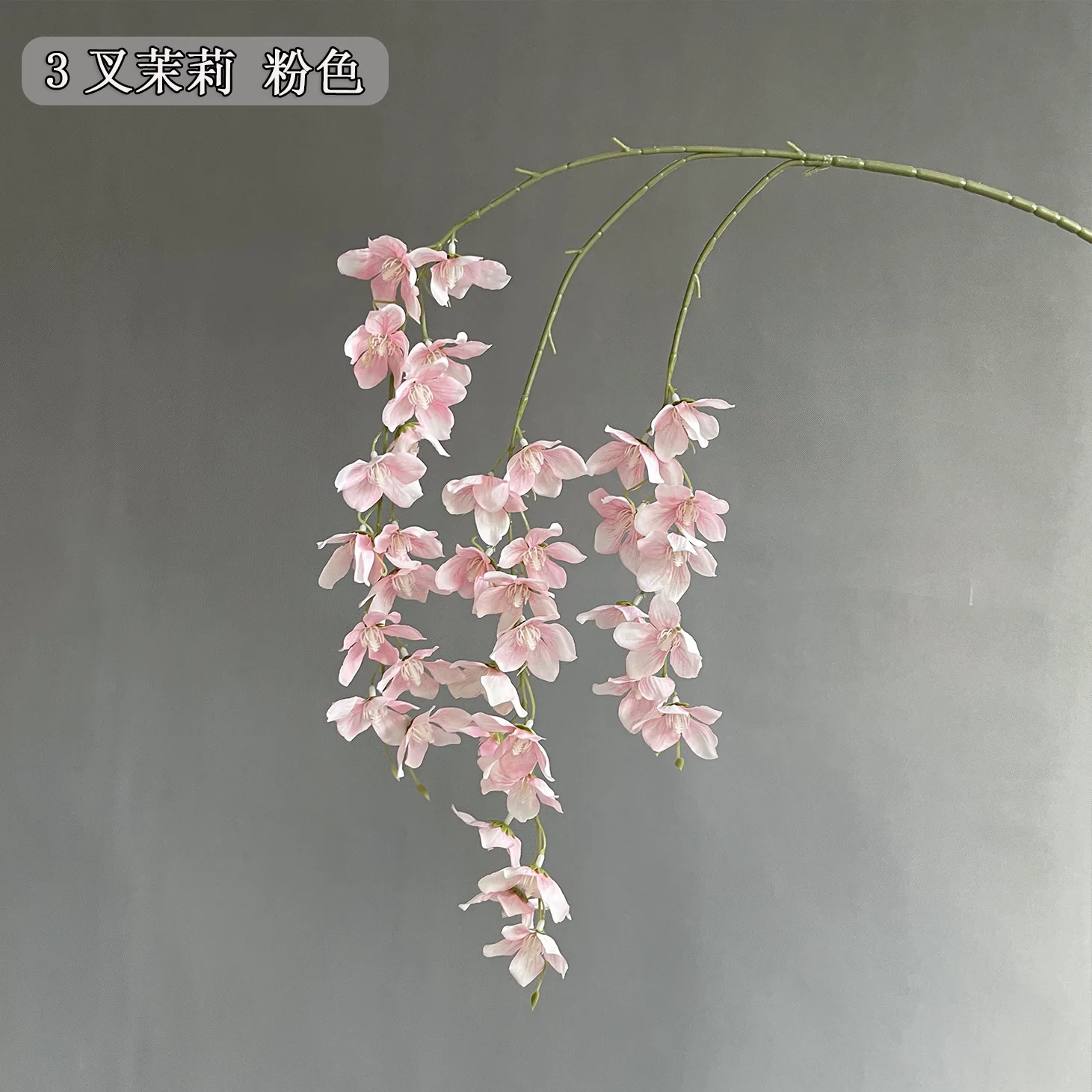 5 Stück 100 cm lange Zweige mit 3 Gabeln, künstliche Jasminblumen, Hochzeitsdekoration, Orchideen, Party-Hallen-Hängedekoration, Hintergrundmaterial – Detail 10