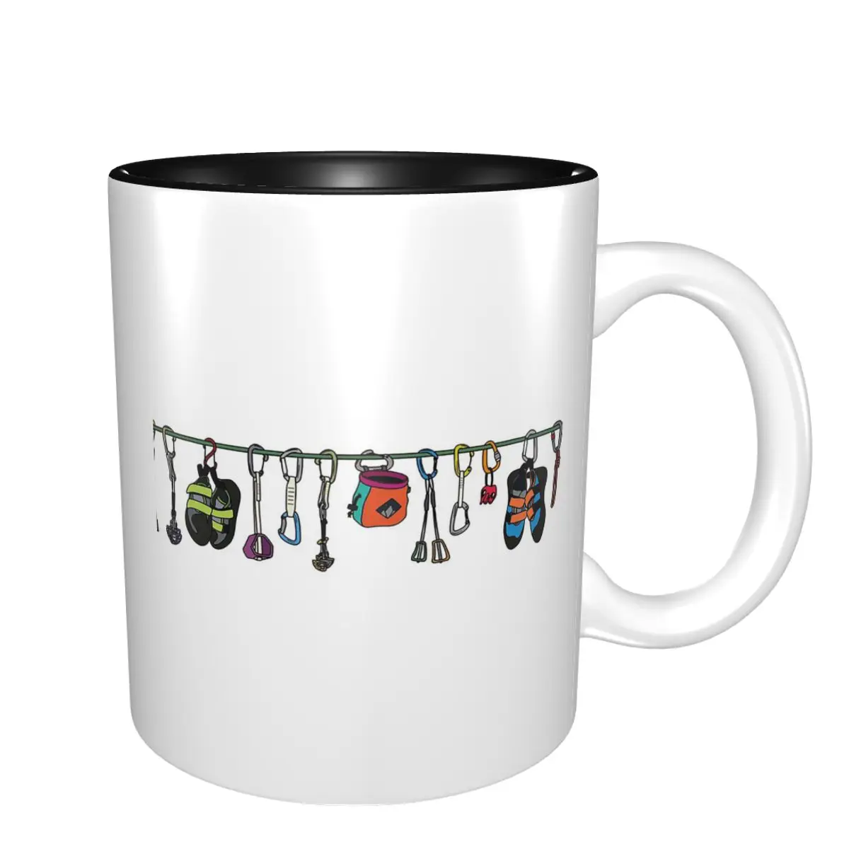 Climbing Gear On The Line Mug Funny Ceramic Coffee Cups Tea Mugs Milk Cup Drinkware Gift for Woman Man