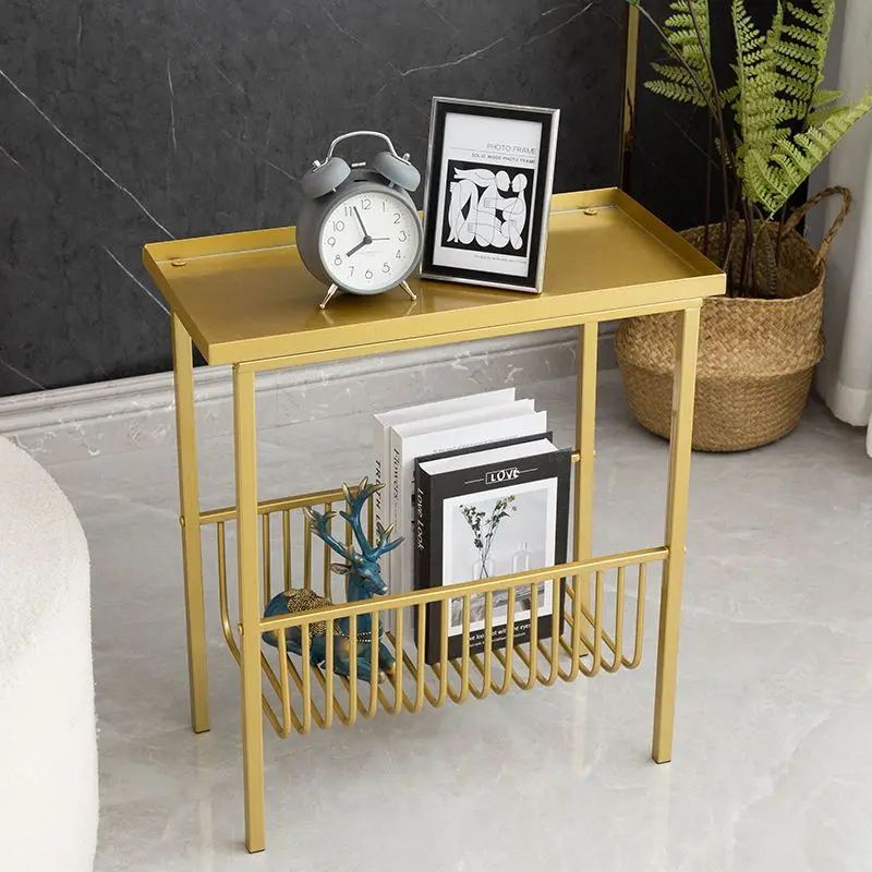 Light Luxury Iron Side Table Simple Corner Table Sofa Living Room Home Hotel Homestay Small Bedside Table Coffee Table Furniture