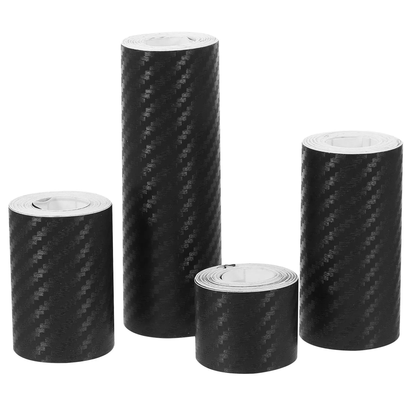 

4 Rolls Carbon Fiber Reflective Tape Car Decal Sticker Scratch Resistant Dirt Resistant Fade Proof Removable Automotive