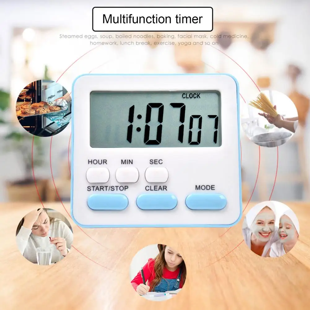 Cooking Timer Dormitory Timer Multifunctional Digital Kitchen Timer with Magnetic for Fridge Oven Display Time Count-up Clock