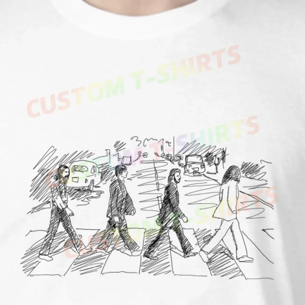 

1 1_Abbey_Road_–_The_Beatles Футболки с рисунком ручной работы в стиле комиксов для мужчин и женщин летом