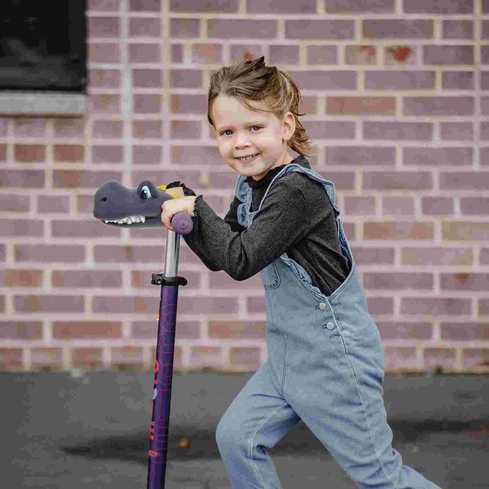 Guidão decoração bicicleta elétrica scooter para crianças equilíbrio dinossauros menina sílica gel dos desenhos animados criança criança