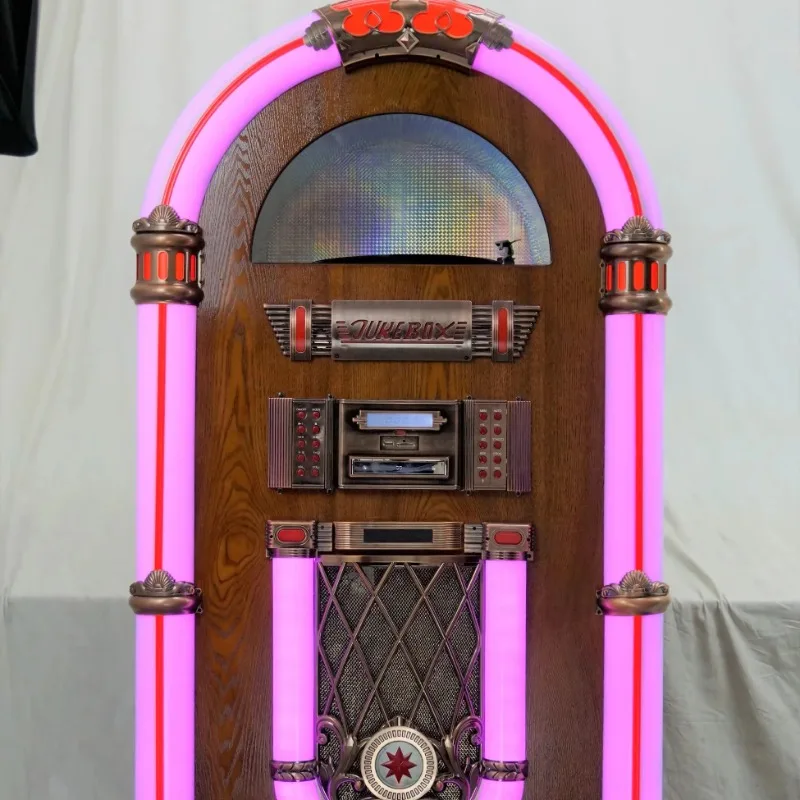 Latest 2024 model Full-size Jukebox with vinyl player,cd,radio,bt,usb,aux function