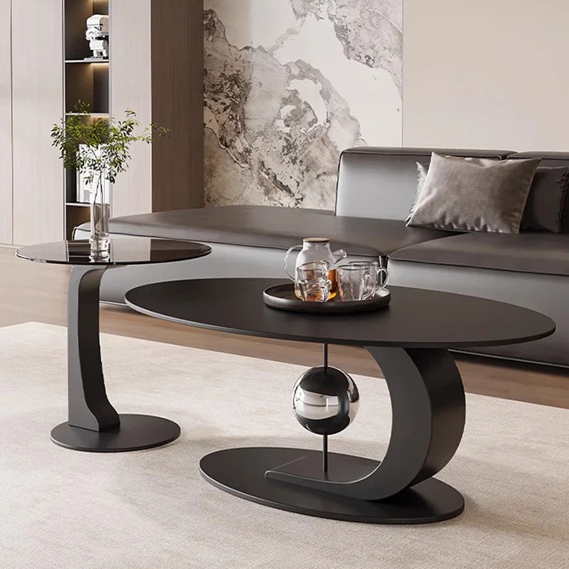 

French Unique Coffee Table Aesthetic Design Minimalist Oval Coffee Table Living Room Trendy Table Basse Pour Salon Furniture