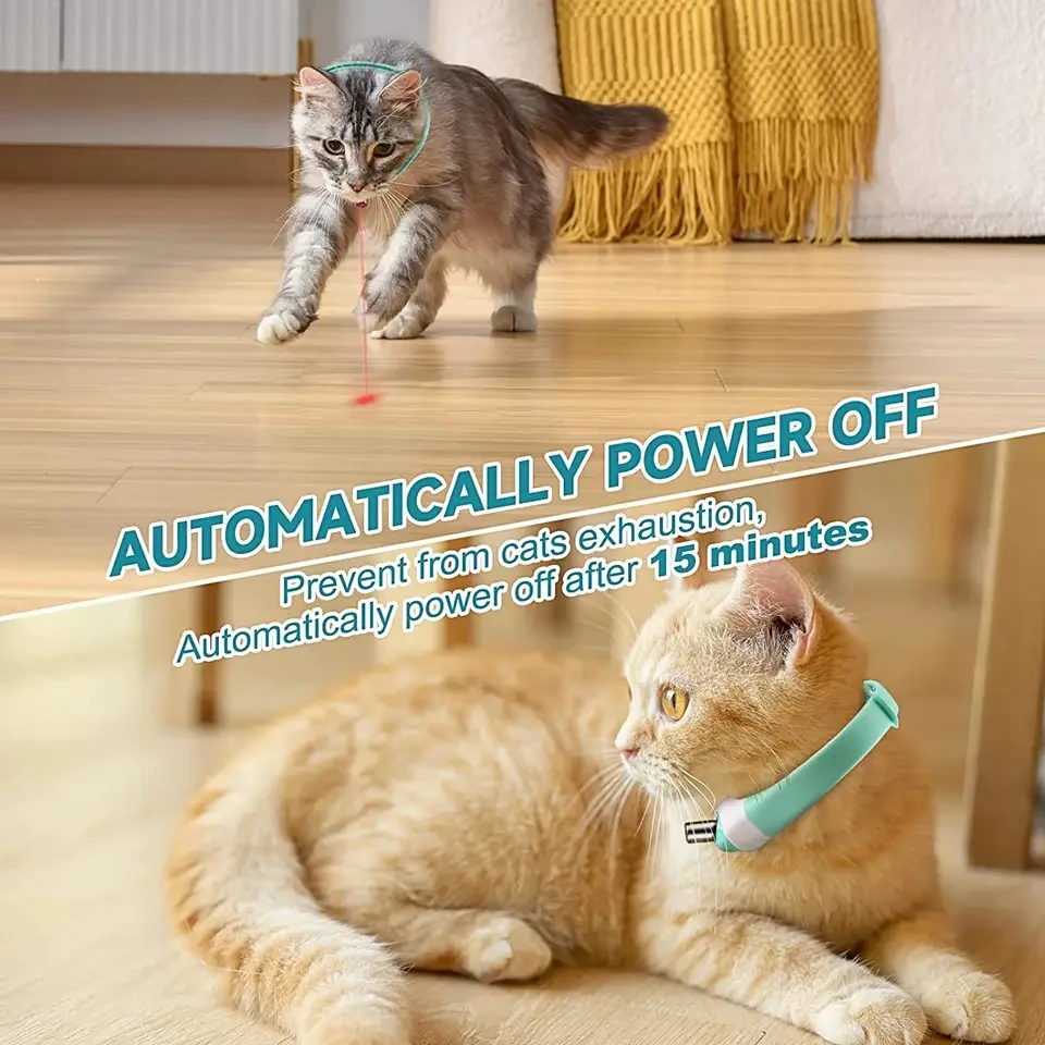 Electric Wearable Smart Cat Laser Collar Usb Rechargeable Smart Amusing Collar Automatic Laser Teasing Cat Collar With Led Light