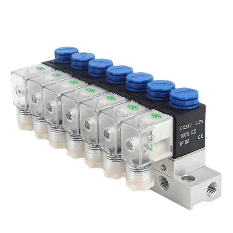 Pneumatic Solenoid Valve 3V1-06-NC 3/2 Way Integrated Control One Input Multiple Output With Busbar DC12V/24V AC110V/220V