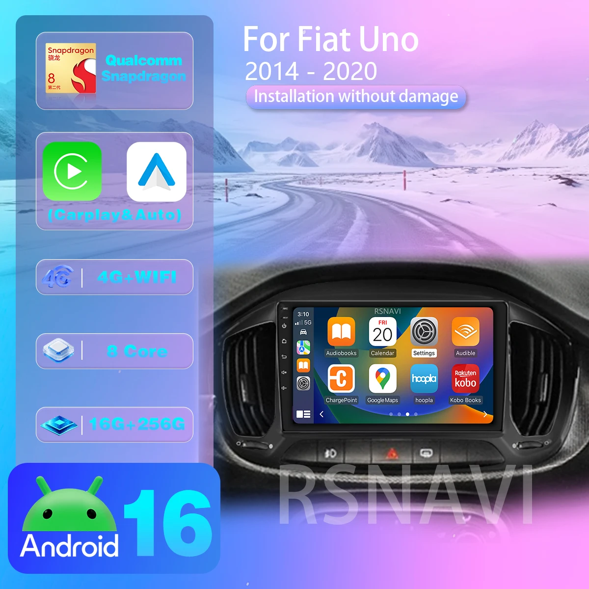 Android 16 Für FIAT UNO 2015 - 2020 Video Stereo DVD Carplay Auto Autoradio Multimedia Videoplayer GPS Plug and Play WIFI+4G