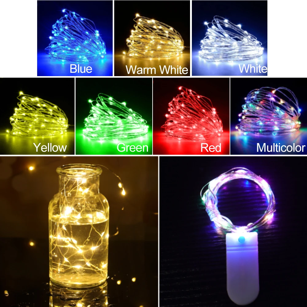 5M LED Garland String Light 3 modes Fairy Lights 50LEDs Warm Light Waterproof Outdoor Garden Wedding Decoration Christmas Lamp