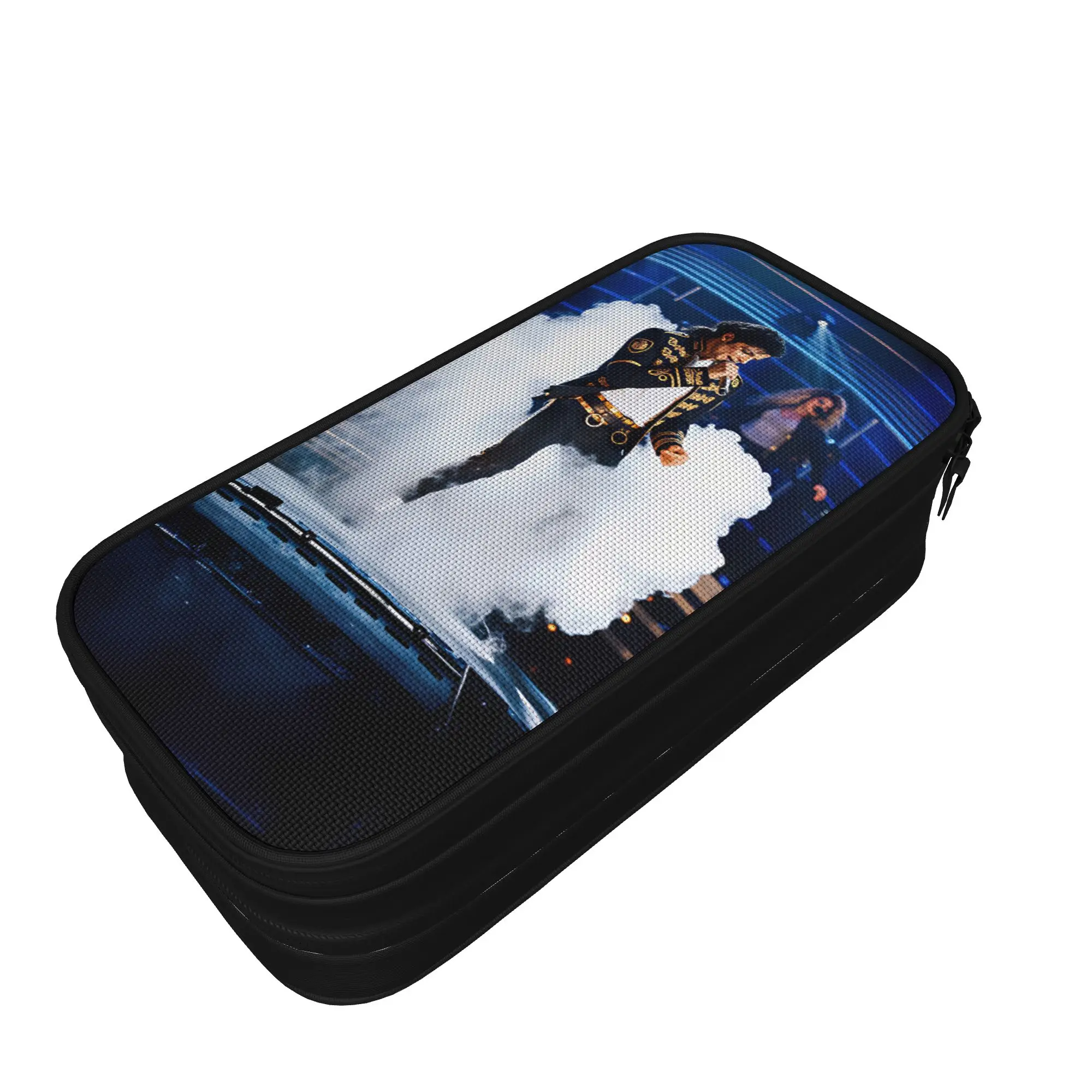 M-Michael Jacksons Pencil Case  School Pencil Cases Zipper Girls Boys Retro Large Pencil Bag Stationery Organizer