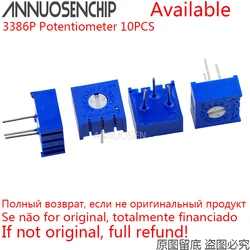 10PCS 3386P Potentiometer Precision Adjustable Resistance 1K 2K 5K 10K 20K 50K 100K 200K 500K 1M  100 200 500 Ohm R 101 103 101
