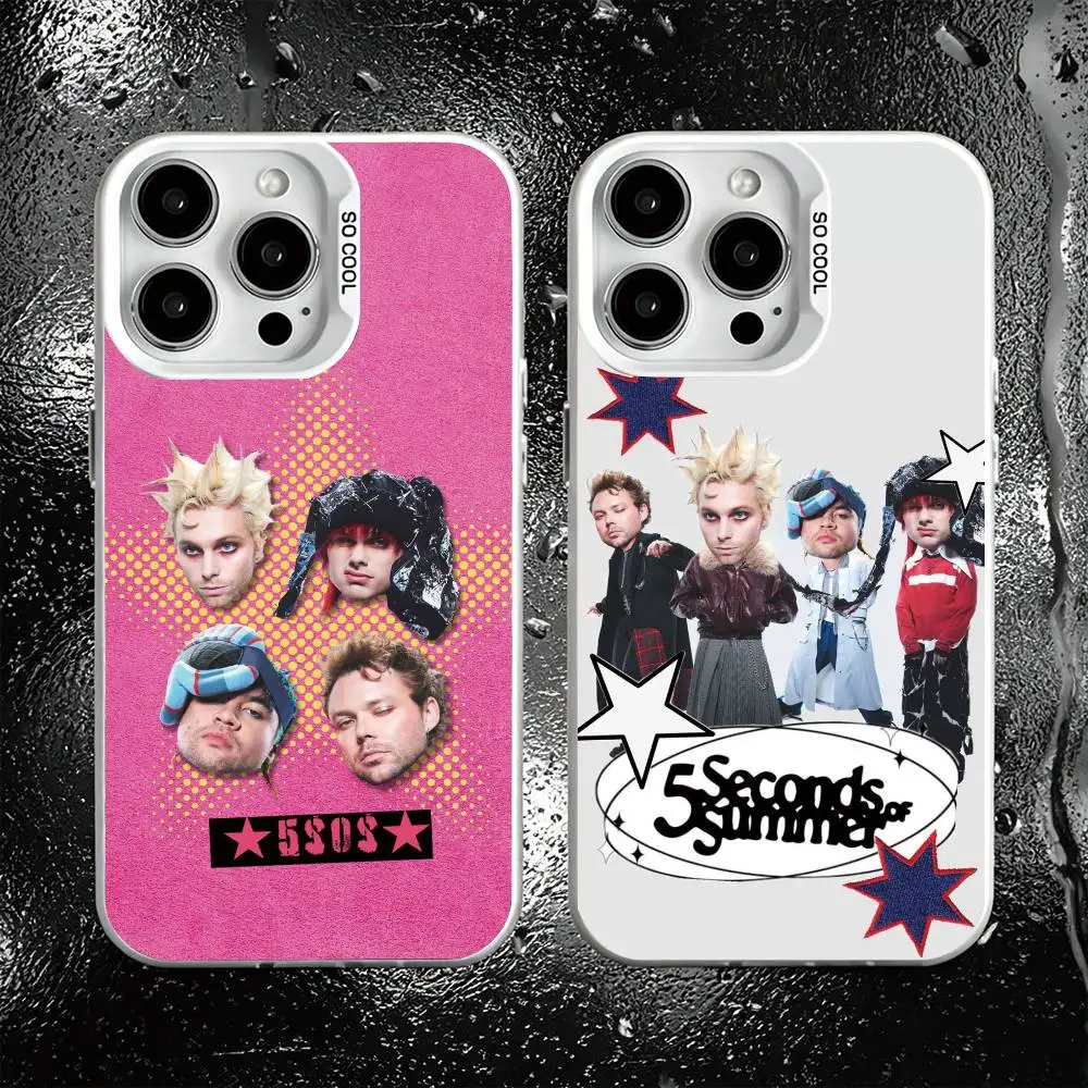 5 Seconds of Summers 5SOS Phone Case For iPhone 17,16,15,14,13,12,11 Plus,Pro Max,XS,Colorful Silver White Cover