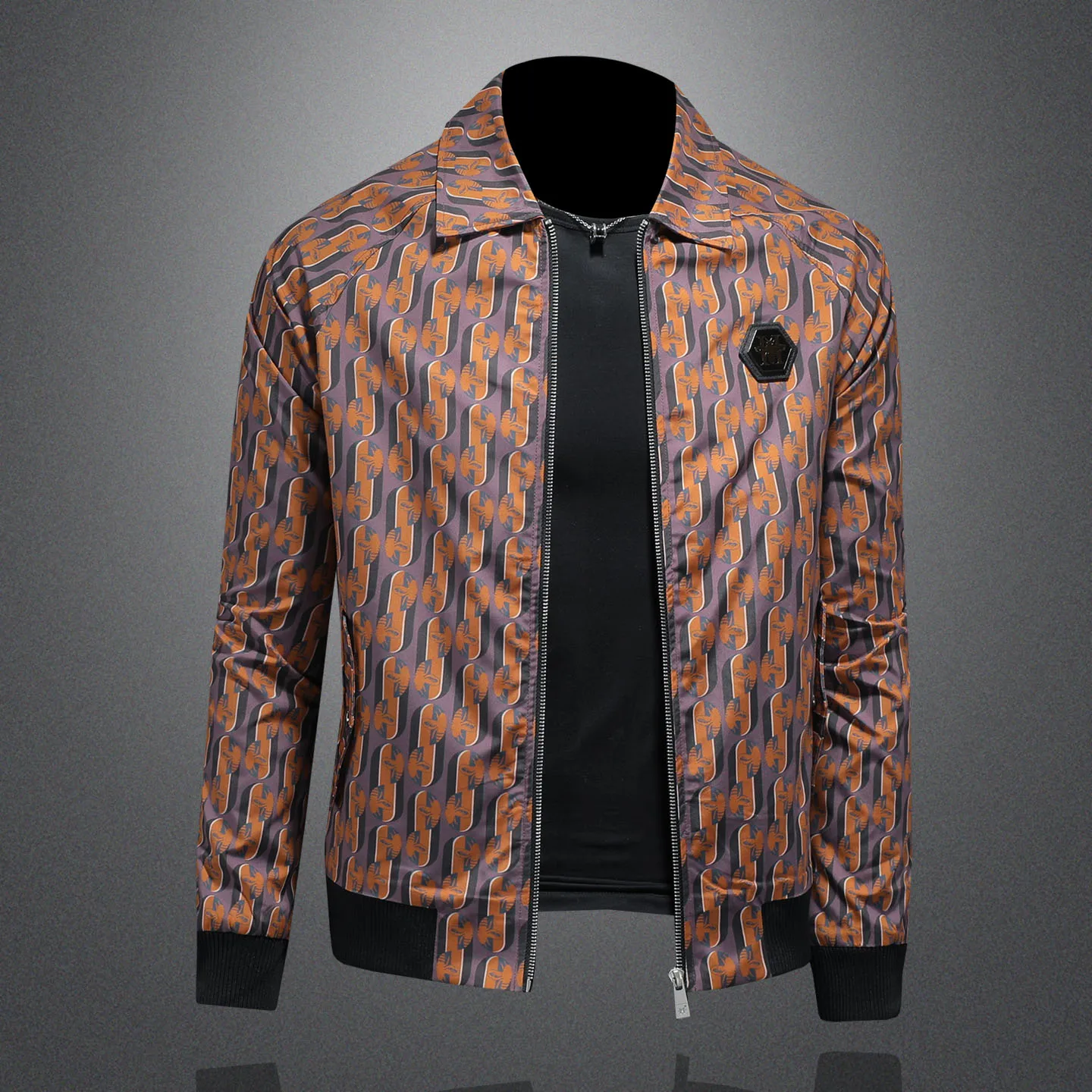 سترة رجالية فاخرة مطبوعة بياقة مقلوبة سترات منفوخة للأعمال ملابس رجالية معاطف غير رسمية ملابس خروج اجتماعية ملابس رجالية #2