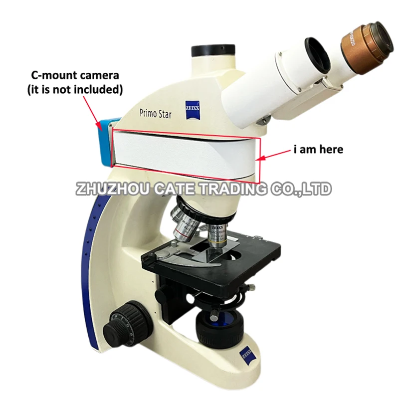 Adattatore per montaggio C per fotocamera per microscopio Splitter per interfaccia CCD Girevole binocolo in trinocolo Adattatore per Olympus Nikon Zeiss