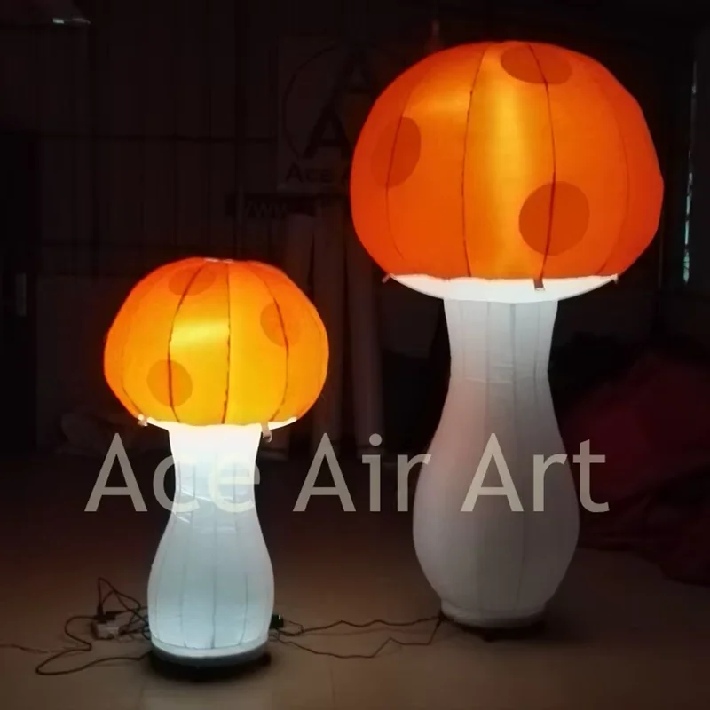 Inflatable Mushroom with Lights and Base, Beautiful Yard Decoration on Christmas Holiday