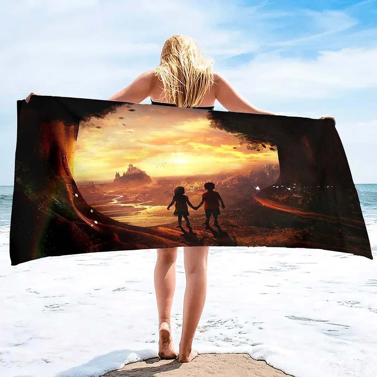 Magic World Oversize Beach Towel Clearance Towels,Extra Large Travel Pool Towel,Quick Dry Absorbent Bath Towels Blanket for Swim