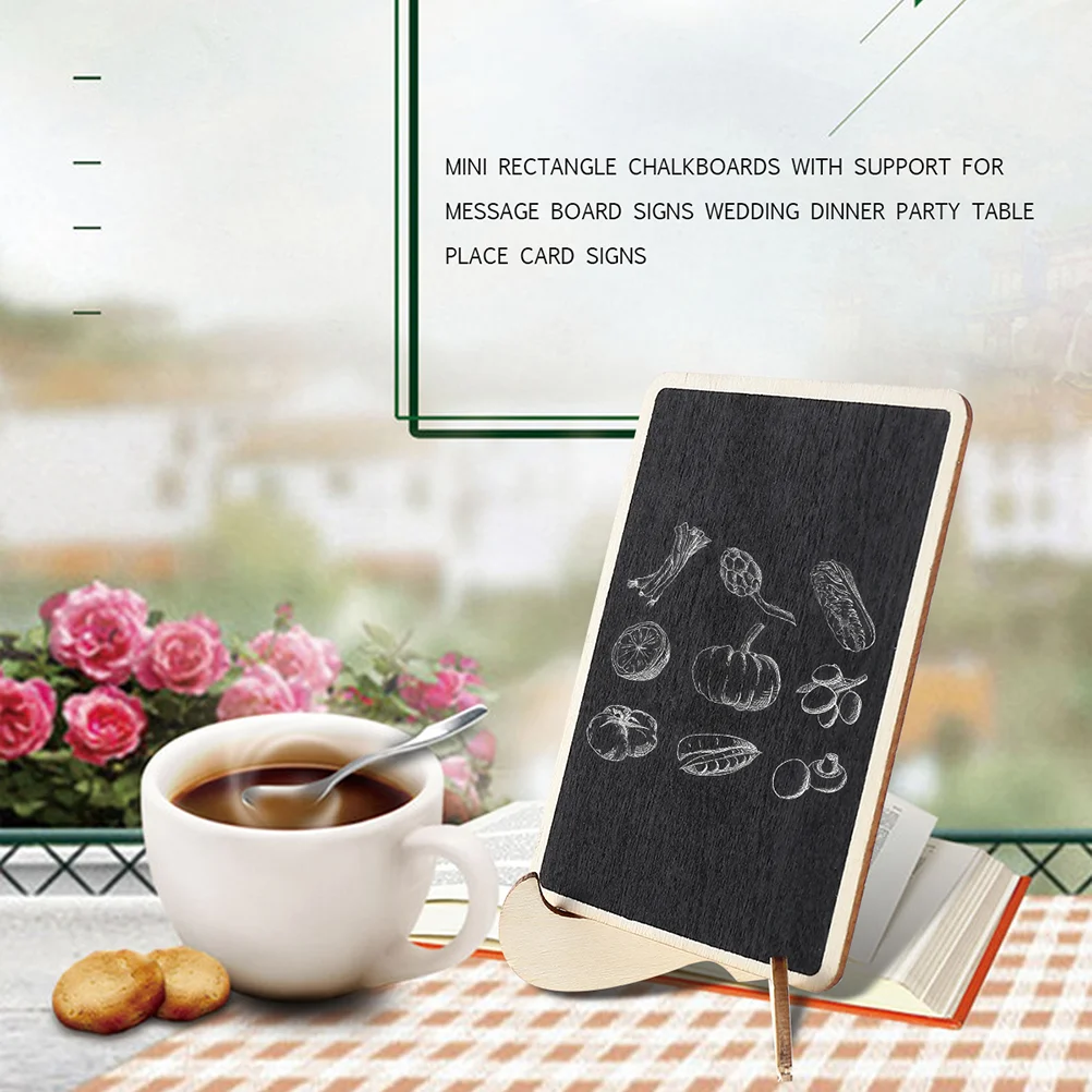 20pcs Mini Chalkboards with Support for Message Board Signs Wedding Dinner Party Table Place Signs - Square