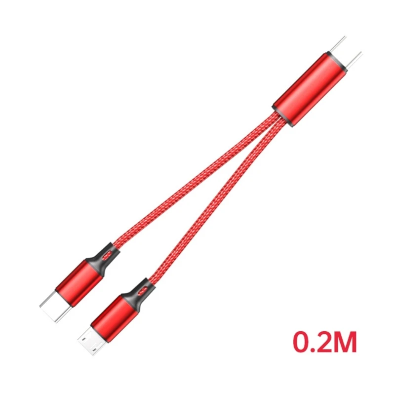 R91A สายชาร์จแบบพกพา Type C สายเคเบิลแยกพร้อม USB 5Pin และเอาต์พุต Type C