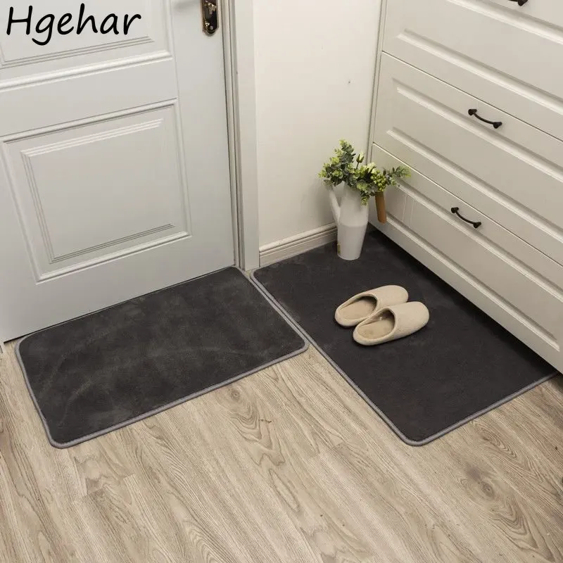 

2pcs Door Mat Dirty Resistant Anti-slip Entrance Floor Pads Simple Bathroom Water Absorbent Bath Mats Household Hallway Doormat