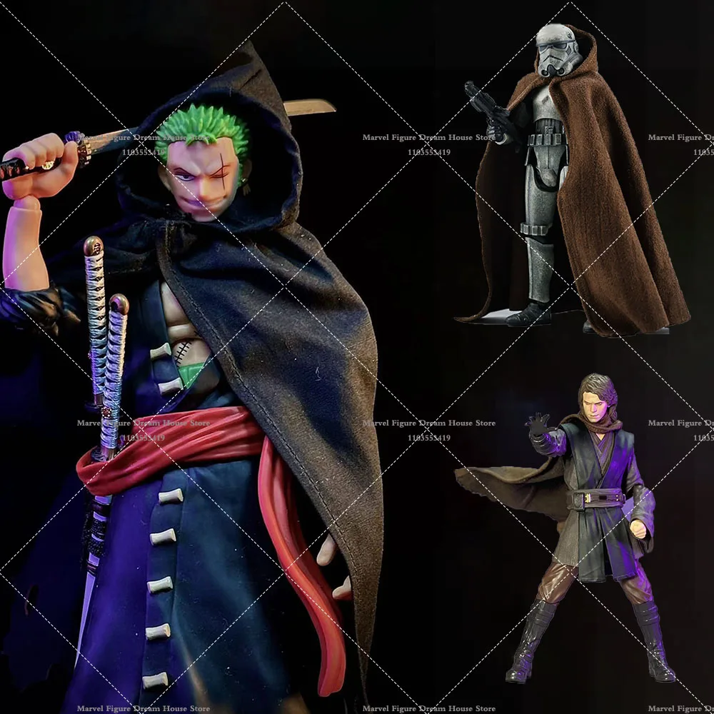 

1/12 косплей «Звездные войны», универсальный плащ-паук, боксер, черный рыцарь, накидка с капюшоном, подходит для 6 дюймов, мобильный костюм Романки, фигурка девушки