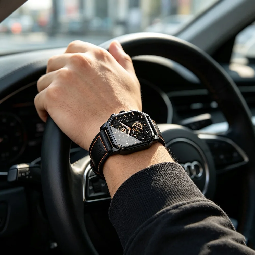 1pc Men'S New Elegant Fashion Quartz Watch Avant-Garde Stylish Business casual Watch, Valentine'S Day, Easter, Ramadan