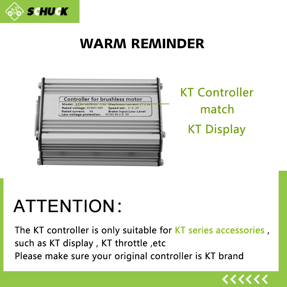 Ebike Squarewave KT 36V48V 15A17A22A30A Controller XT60 Waterproof Use For Brushless 250W 350W 500W 1000W Motor with 1T4 Cable