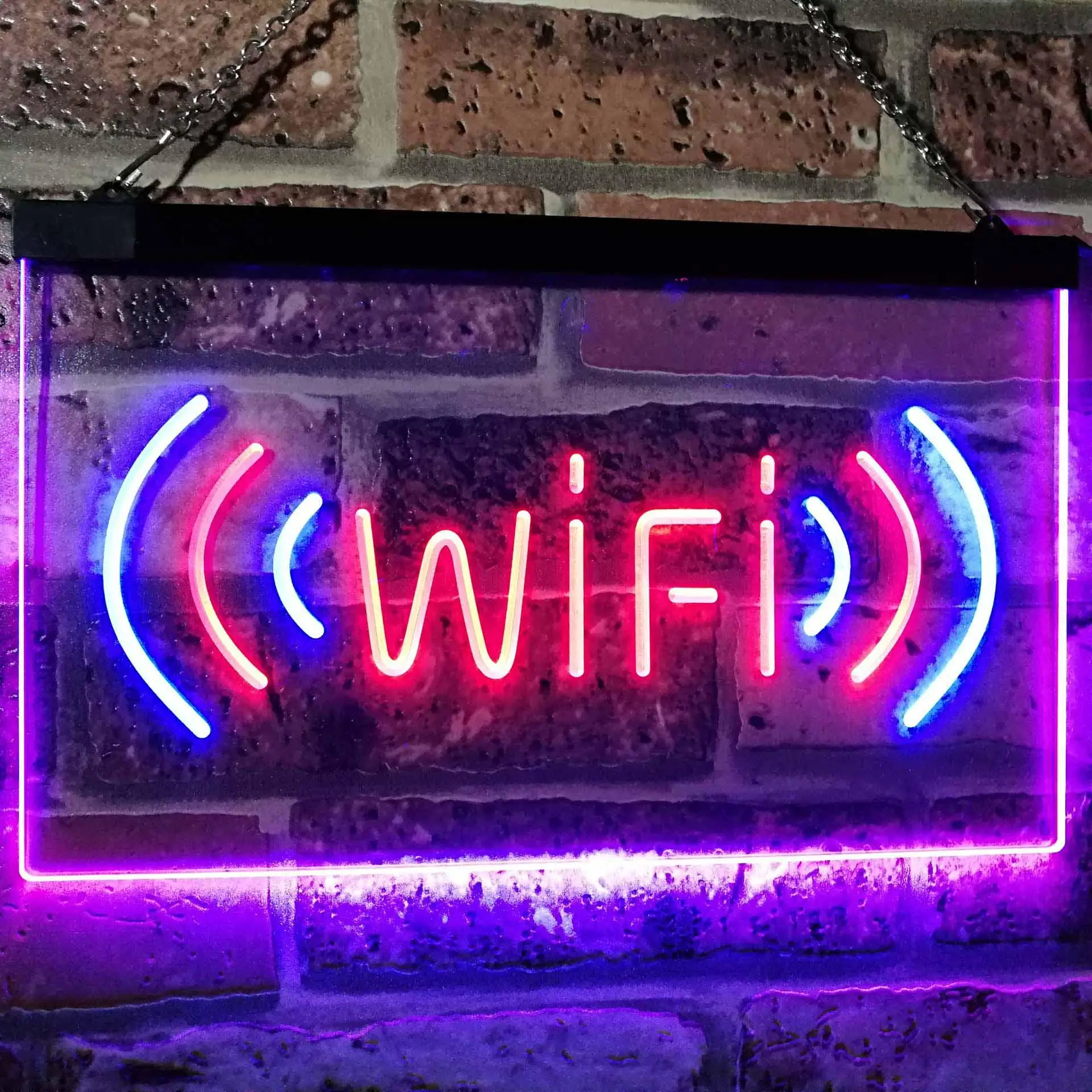 

(((Wi-Fi))) Двухцветная светодиодная неоновая вывеска st6-j2666