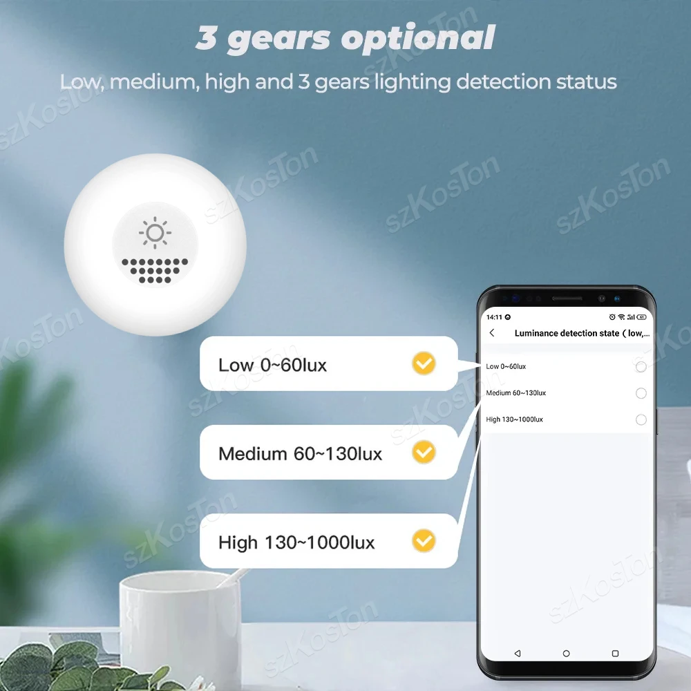 Tuya ZigBee sensore di luce Smart Home sensore di illuminazione rilevatore di luminosità automazione collegamento scena funziona con l'app Smart life