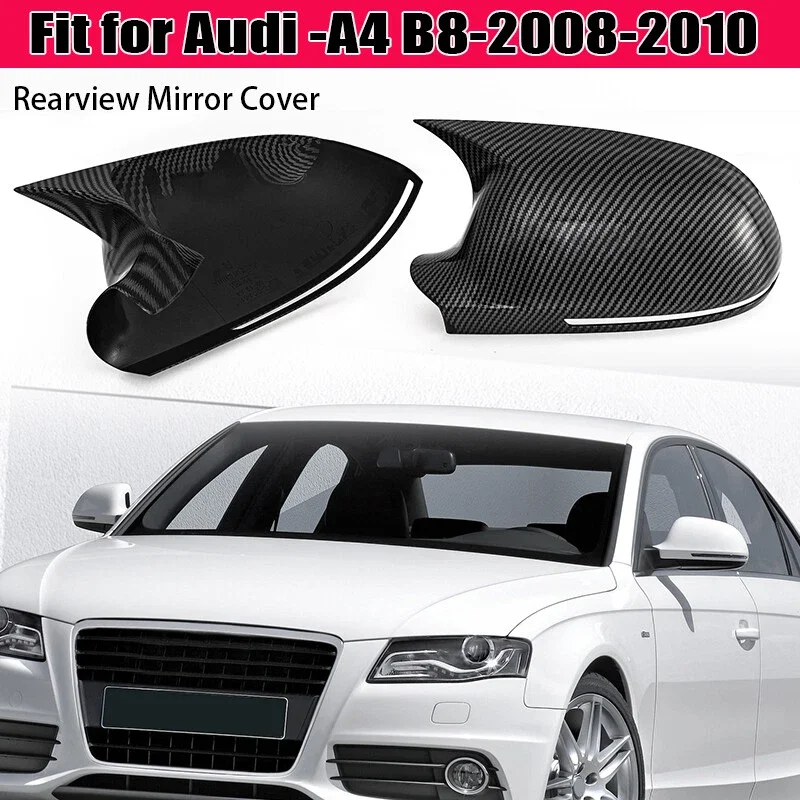For Audi A3 RS3 8P A4 RS4 A5 RS5 B8 2008 2009 A6 C6 Car Accessories 1 Pair Rearview Side Wing Mirror Caps Cover
