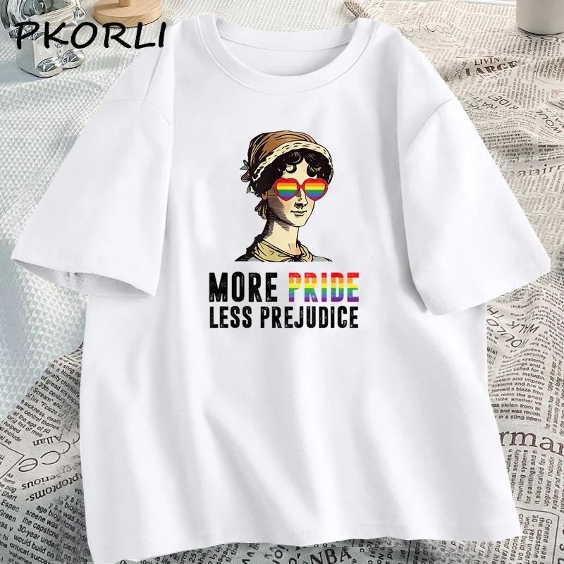 More Pride Less Prejudice T-shirt Women Lgbt Pride T Shirt Gay Proud Ally Pride Month Ba Kind Tees Csual Cotton O Neck Tops