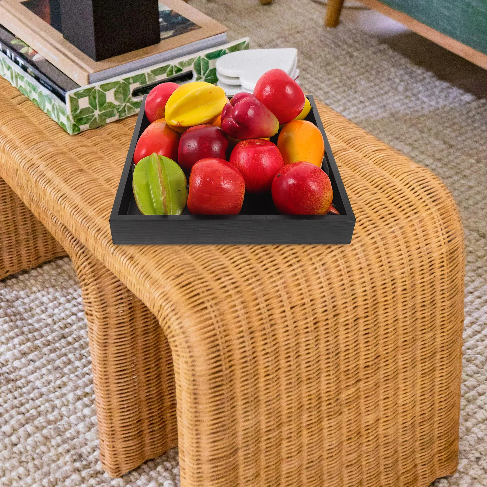 Black Sturdy Wooden Serving Tr - Food Snacks That Are Black recension och pris