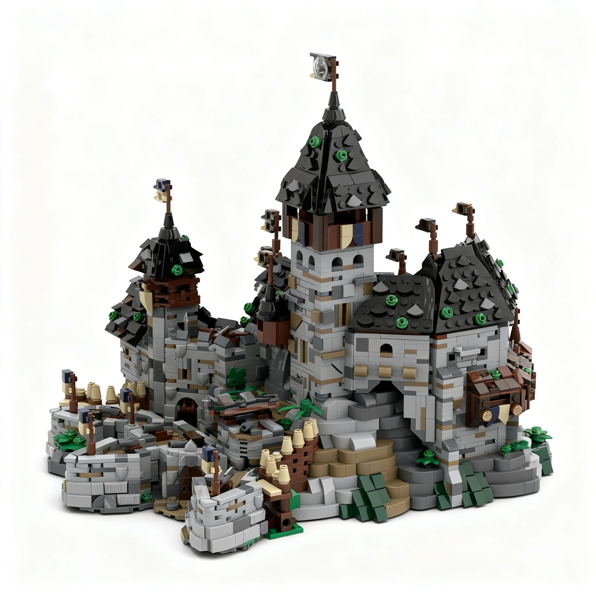 328pcs MOC Modular Buildings MINI MINI Blaustein Castle - Fortress Points Extension Festungsspitzen Model Building Blocks Idea