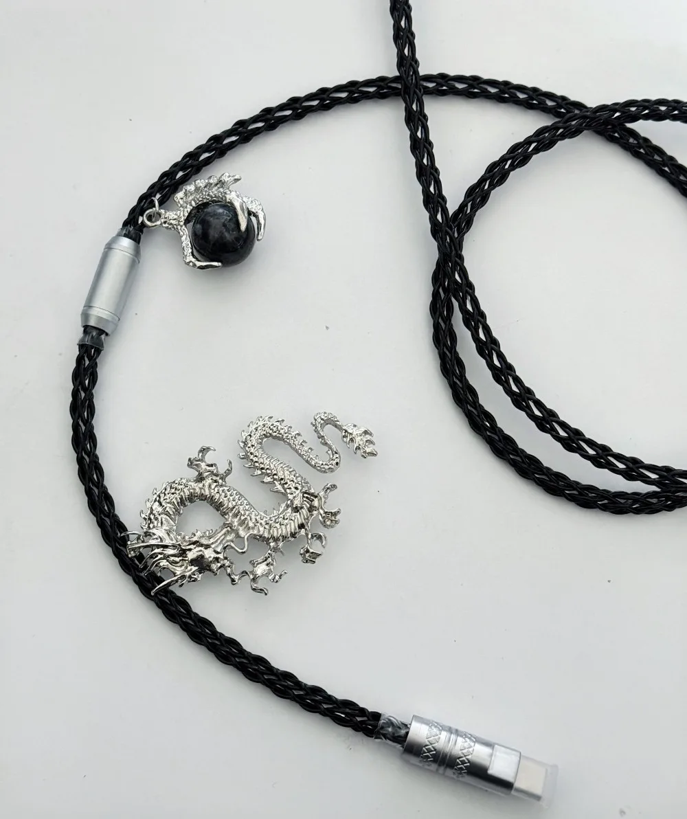 Luminous Hollow Type-C Single Crystal Copper Aviation Plug Cable Customized 8K Magnetic Axis Keyboard Data Cable Charging Cable