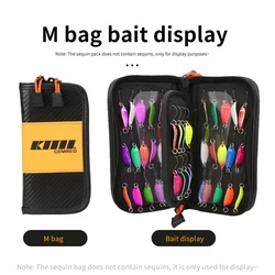 Fishing Lure Wallet Spinner Spoon Bait Storage Carrying Case Metal Jig Holder Fishing Box for Wire Gear Storage Hair Rigs Organi