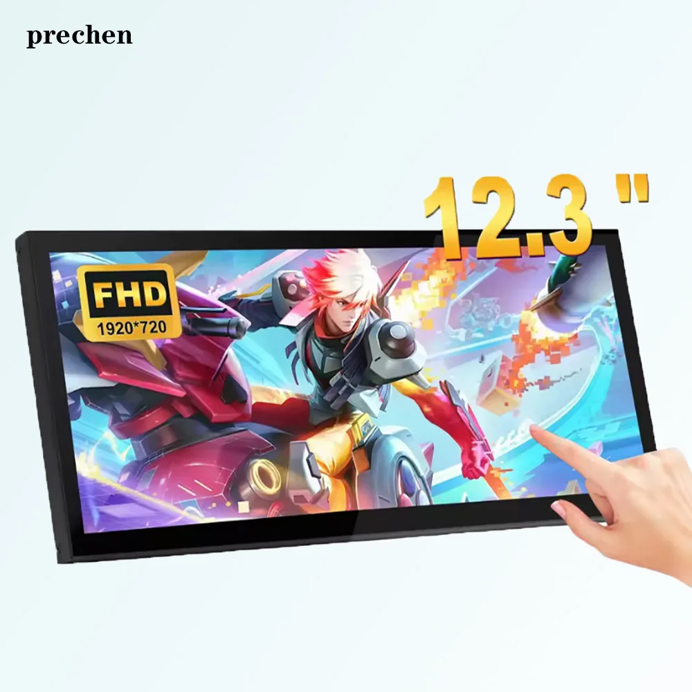 12.3-inch Touchscreen Computer Extension Screen Portable Long-Strip Display Screen PS4/5 Game Touch LCD Display Type C 1920x720