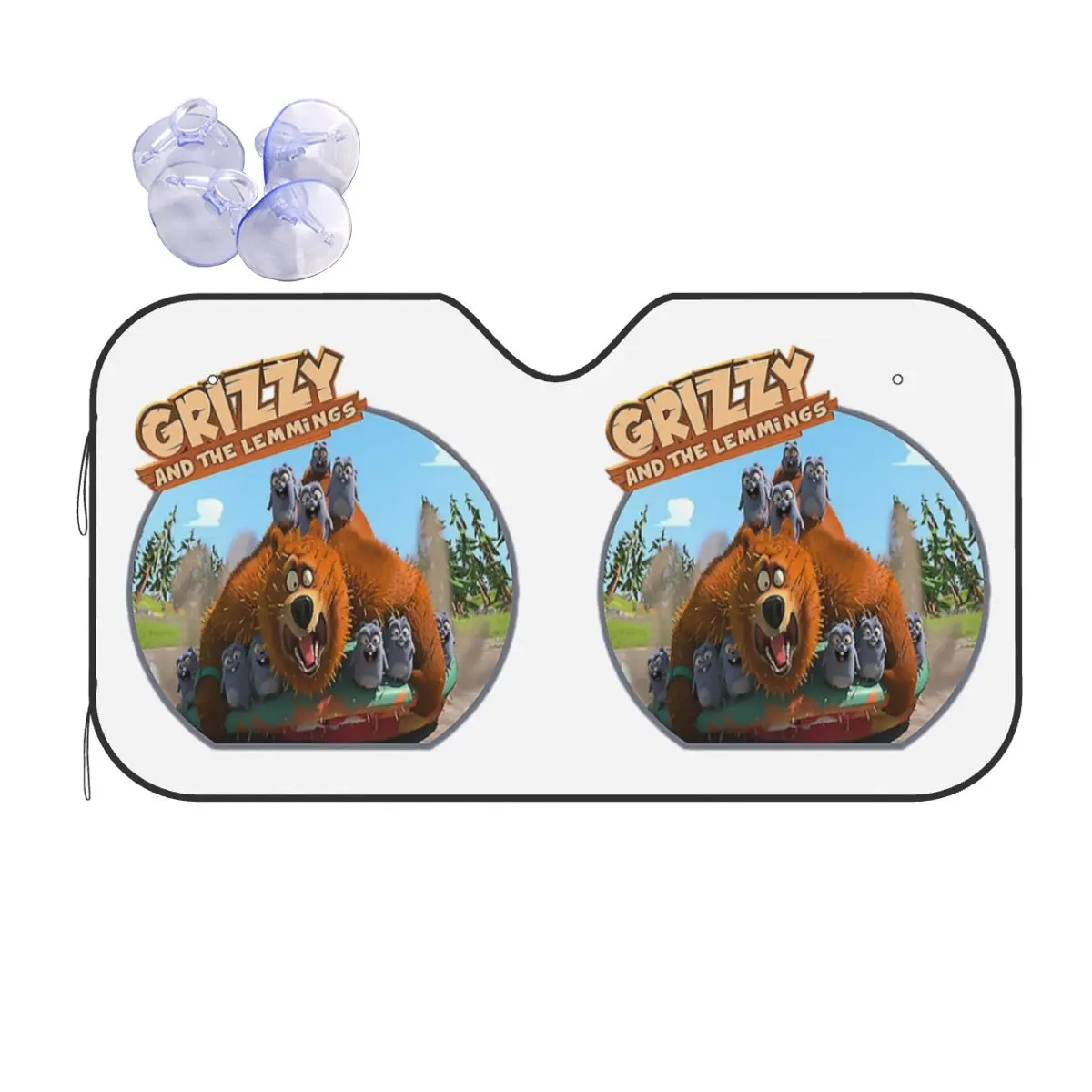 

Grizzy And Lemmings Sunshade Windscreen Car Front Windshield Window Sun Visor Accessories Covers