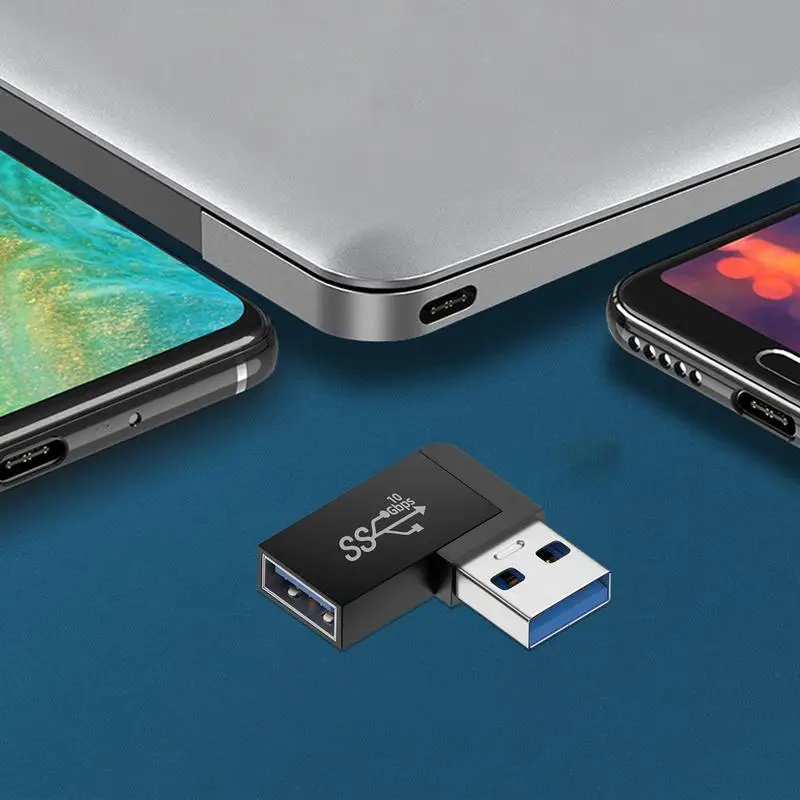 90 270 stopni kąt USB 3.1 Adapter złącza męski na żeński lewego prawego kąt nachylenia USB do USB3.1 Adapter rozszerzający konwerter