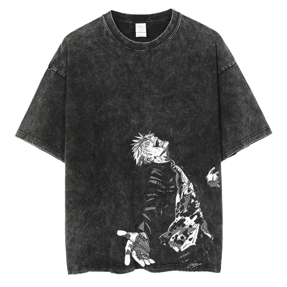 2026 New Jujutsu Anime Print T-shirt, High-quality, Retro Cotton T-shirt for Both Men and Women, Washable, and Top