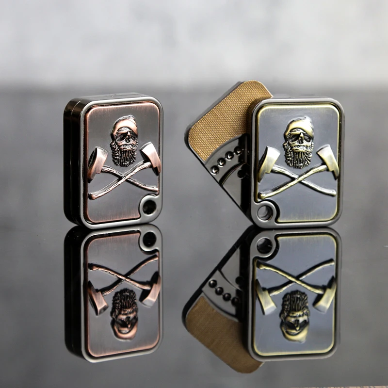 Skull Battle Axe Slanting Push Card Stress Relief Toy EDC Metal Toy Office Stress Relief Toys For Adult Children Gift