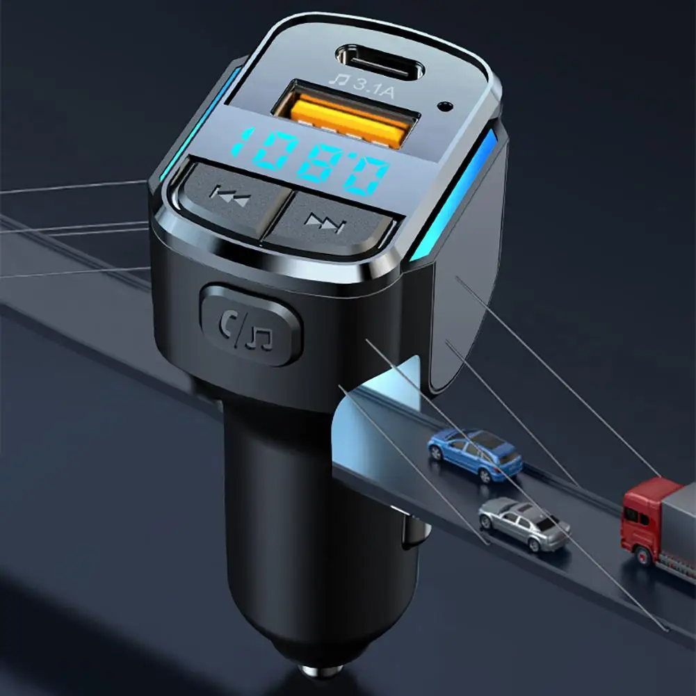 

C34 Car Bluetooth-compatible Hands-free Kit Fast Charger Multi-functional Mp3 Player Fm Transmitter Adapter