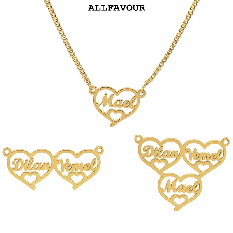 

Стильные персонализированные ожерелья с гравировкой имени для женщин, золотистого цвета, из нержавеющей стали, романтические ювелирные украшения в подарок