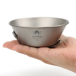 Titanium Sierra Cup Louça, portátil dobrável Bowl, Turismo ao ar livre, Piquenique Bushcraft Camping Equipment, 300ml