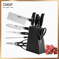 CMGF Kitchen Knife Set, Stainless Steel Forged Santoku Knife, Household Sharp Vegetabl Slicing Knife, PP Handle Fruit Knife