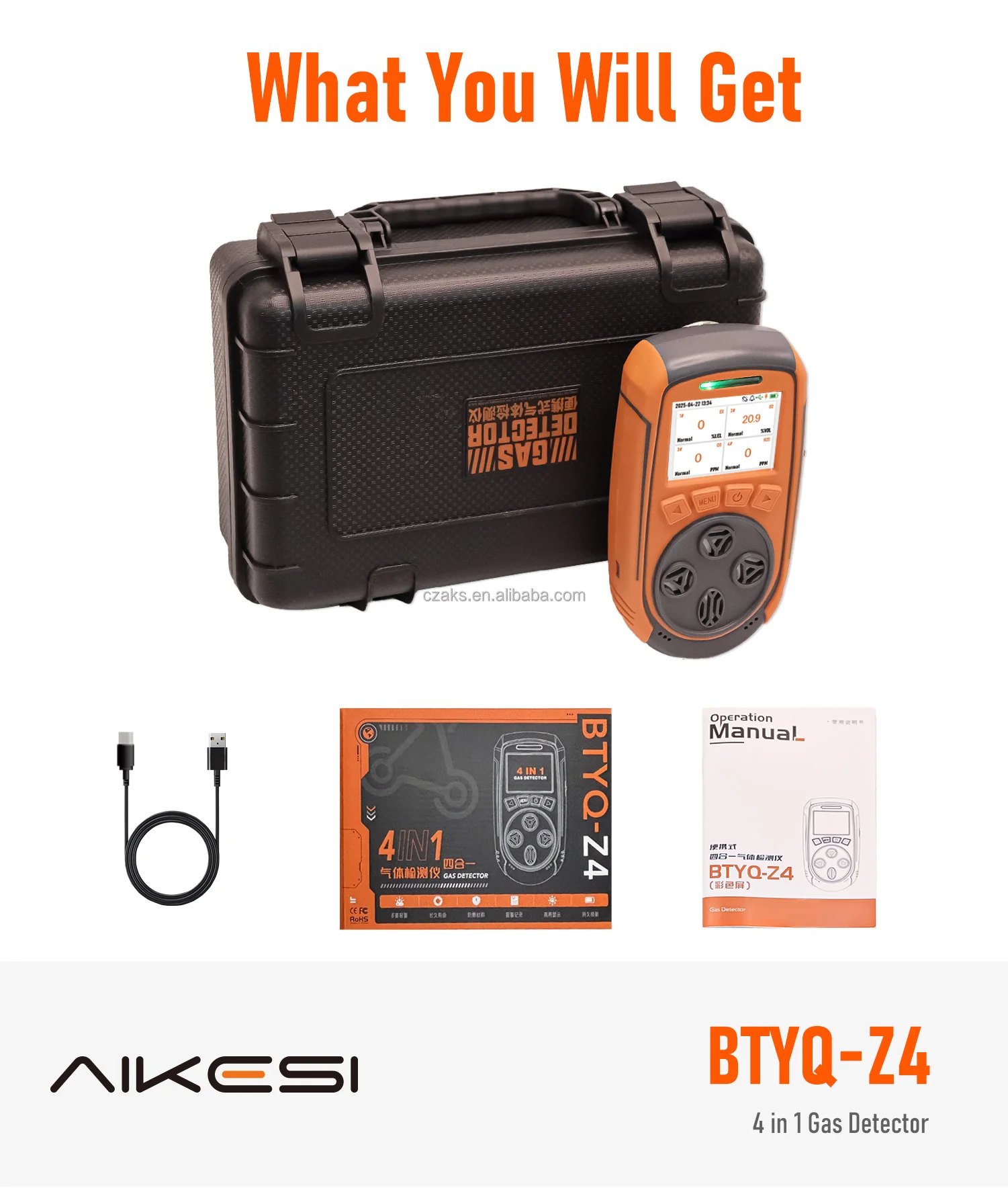 AIKESI O2 CO H2S Ex Multi Gas Test Monitor Methan Propan Plug-In Tragbare Gas Analysator Gas Detektor DDS Sensor ATEX