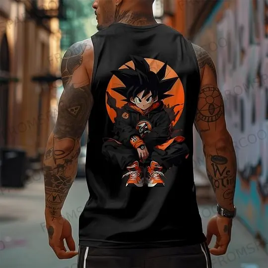 Bandai colaboração anime sem mangas t camisa dos homens ginásio tanque de secagem rápida solto ajuste colete treino basquete moda esportiva