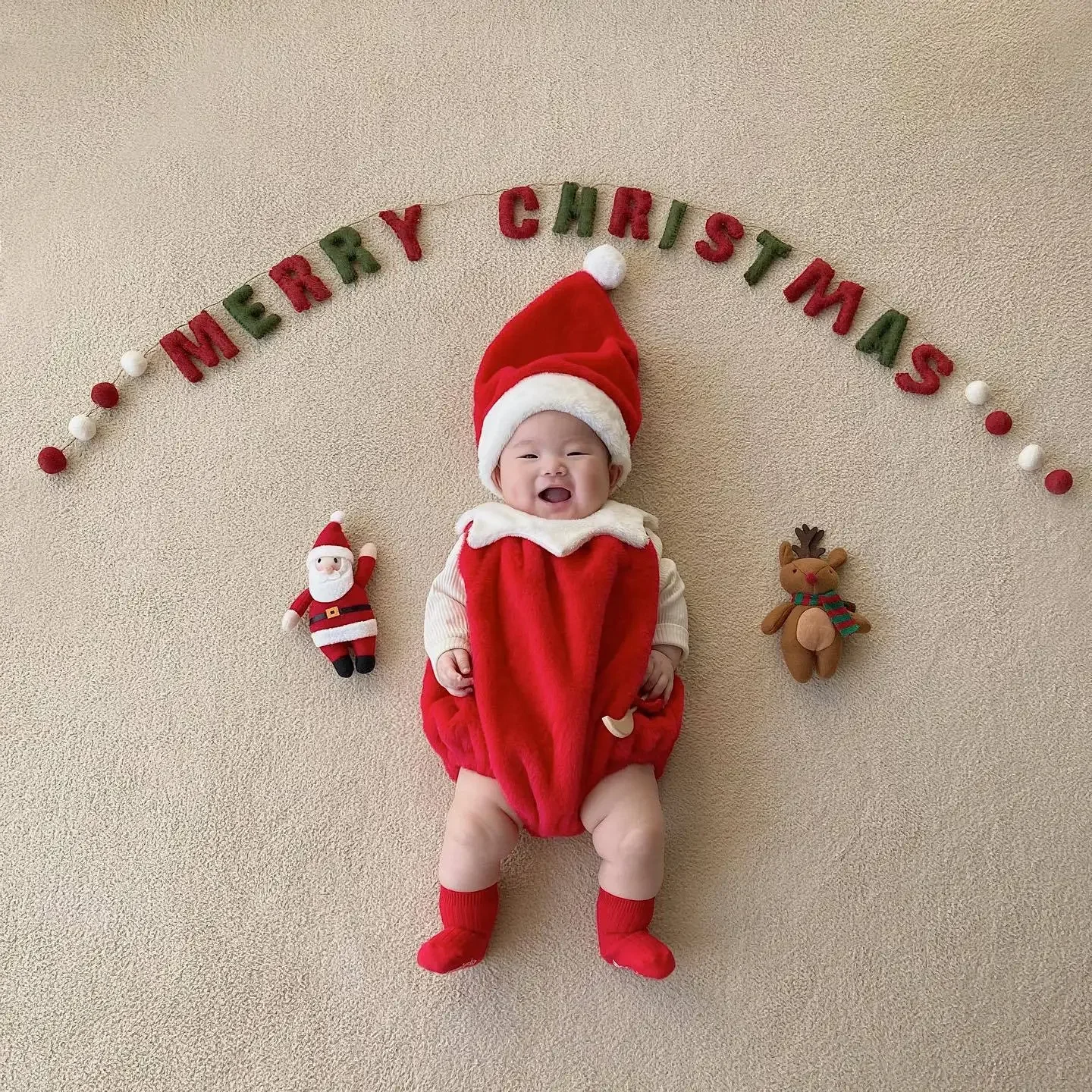 2024 Christmas Baby\'s Sets Plush Warm Baby Romers with Hat Autumn Winter Baby Clothing Infant Creeper Cute Baby Jumpsuit