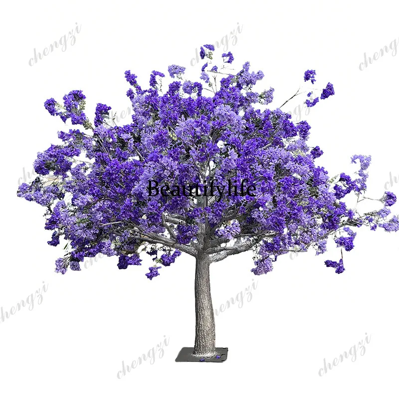 A74 Simulation Jacaranda Floor Decoration Large FRP Indoor Outdoor Spot Shopping Mall Meichen