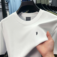 Designer Original Men's O-Neck Short Sleeve Summer New Horse Embroidered T-Shirt Breathable Business Leisure Sports Menswear Top