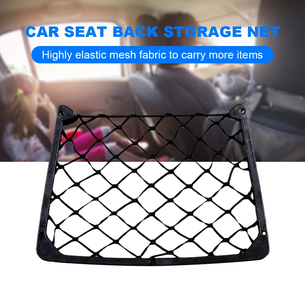 Car Seat Back Storage Net Elastic Cargo Mesh Nets Magazine Holder Rack Large Mesh Bag for Caravan Motorhome Boat Camping Vehicle