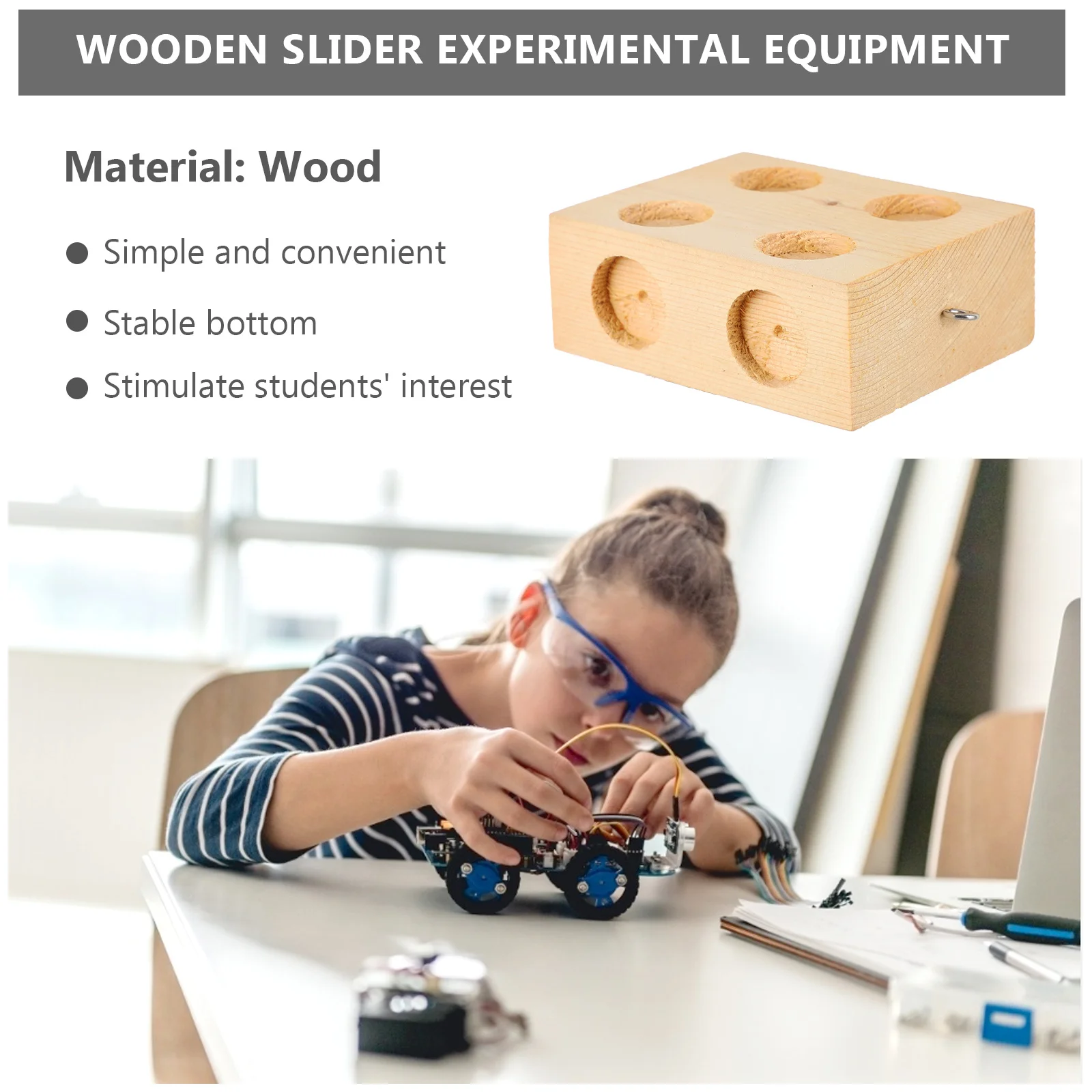 

2pcs Wooden Slope Plates For Physics Experiment Equipment Inclined Plane Trolley Accessories School Teaching Aids Friction Block